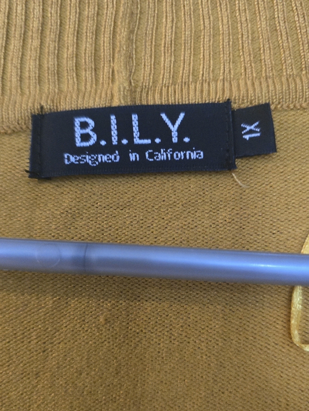 B.I.L.Y Open-Front Cardigan Sweater Mustard Size 1X - Picture 2 of 4